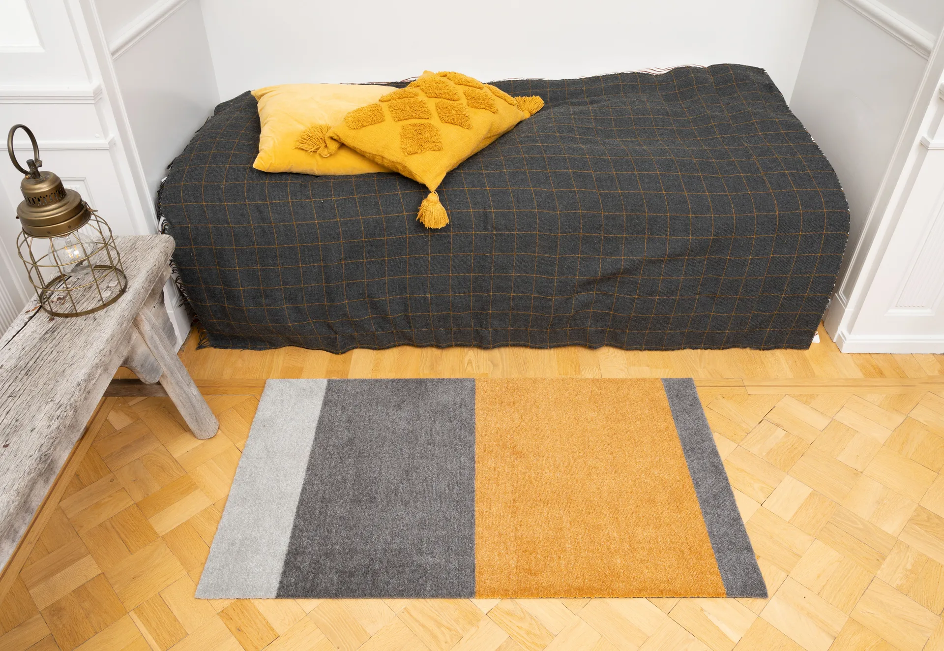 Stripes hallway rug horizontal, Grey-grey-dijon. 67x120 cm tica copenhagen