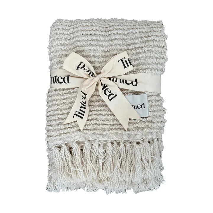 Janzen bouclé throw - Solid off-white-natural, 130x170 cm - Tinted