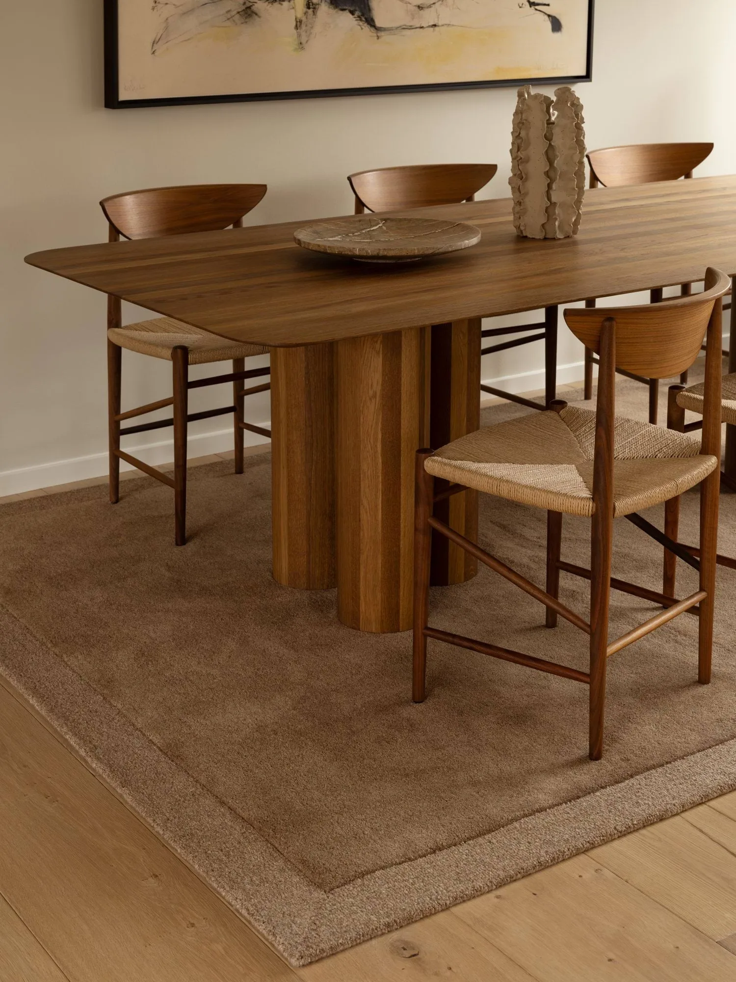 Louis wool rug, Beige brown, 250x350 cm Tinted
