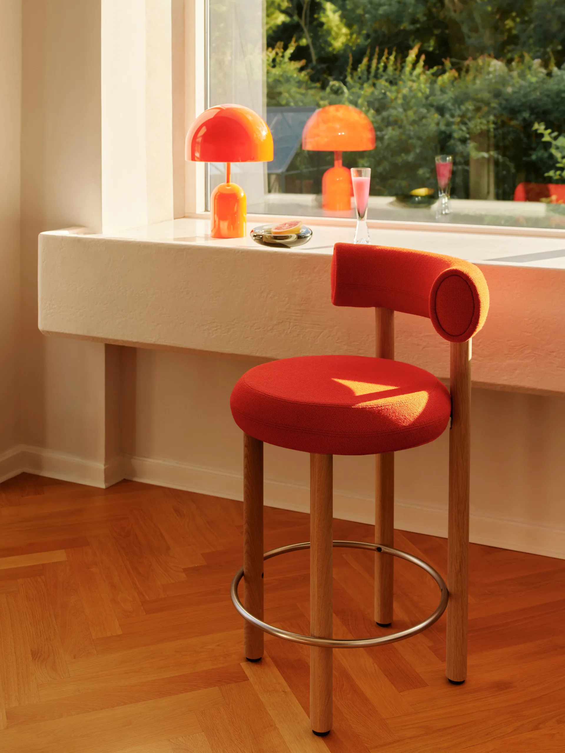 Bell portable LED table lamp 28 cm, Fluoro (red) Tom Dixon