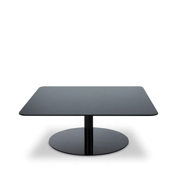Flash coffee table 80x80 cm - Black mirror glass-black stand - Tom Dixon