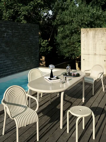 Groove stool 45 cm - Putty - Tom Dixon