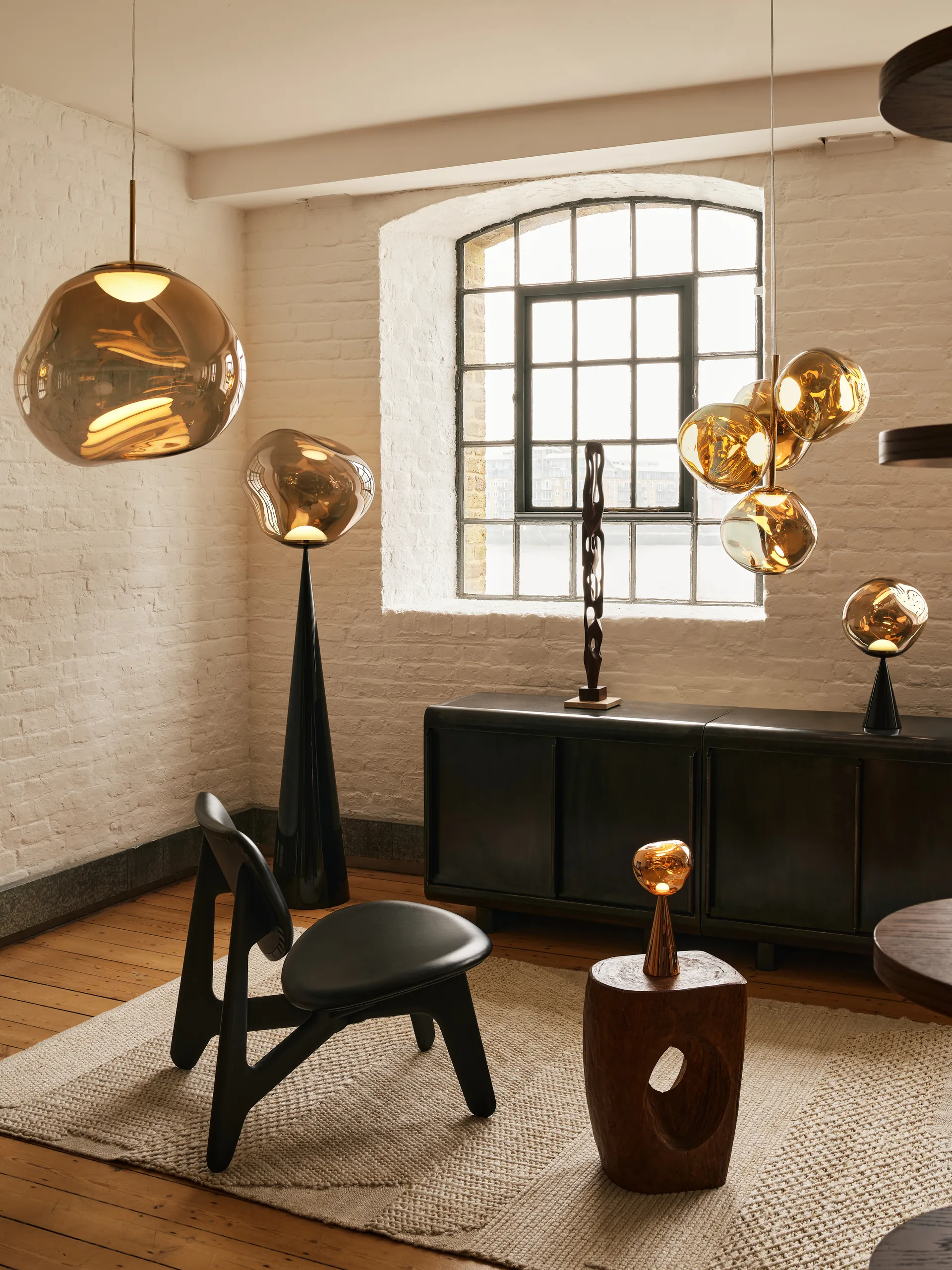 Melt LED pendant light, Bronze, medium 50x50 cm Tom Dixon