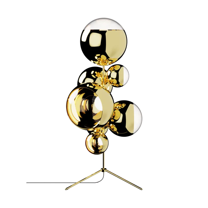 Mirror Ball chandelier floor lamp LED 181 cm - Gold - Tom Dixon