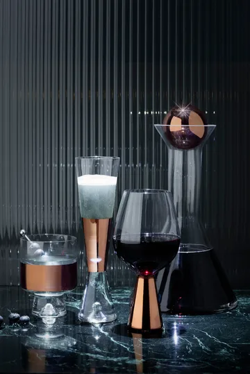 Tank Low Ball drinking glass 24 cl 2-pack - Clear-copper - Tom Dixon