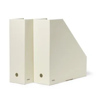 Pia magazine file holder - Off-white, 10x31x30 cm, 2-pack - TÔNN furniture