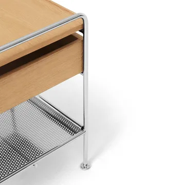 Alima NDS3 side table - Lacquered oak-chrome - &Tradition