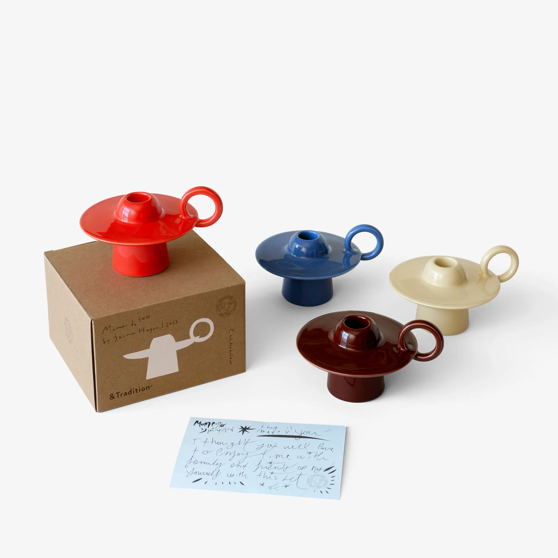 Momento JH39 candle holder, Poppy Red &Tradition