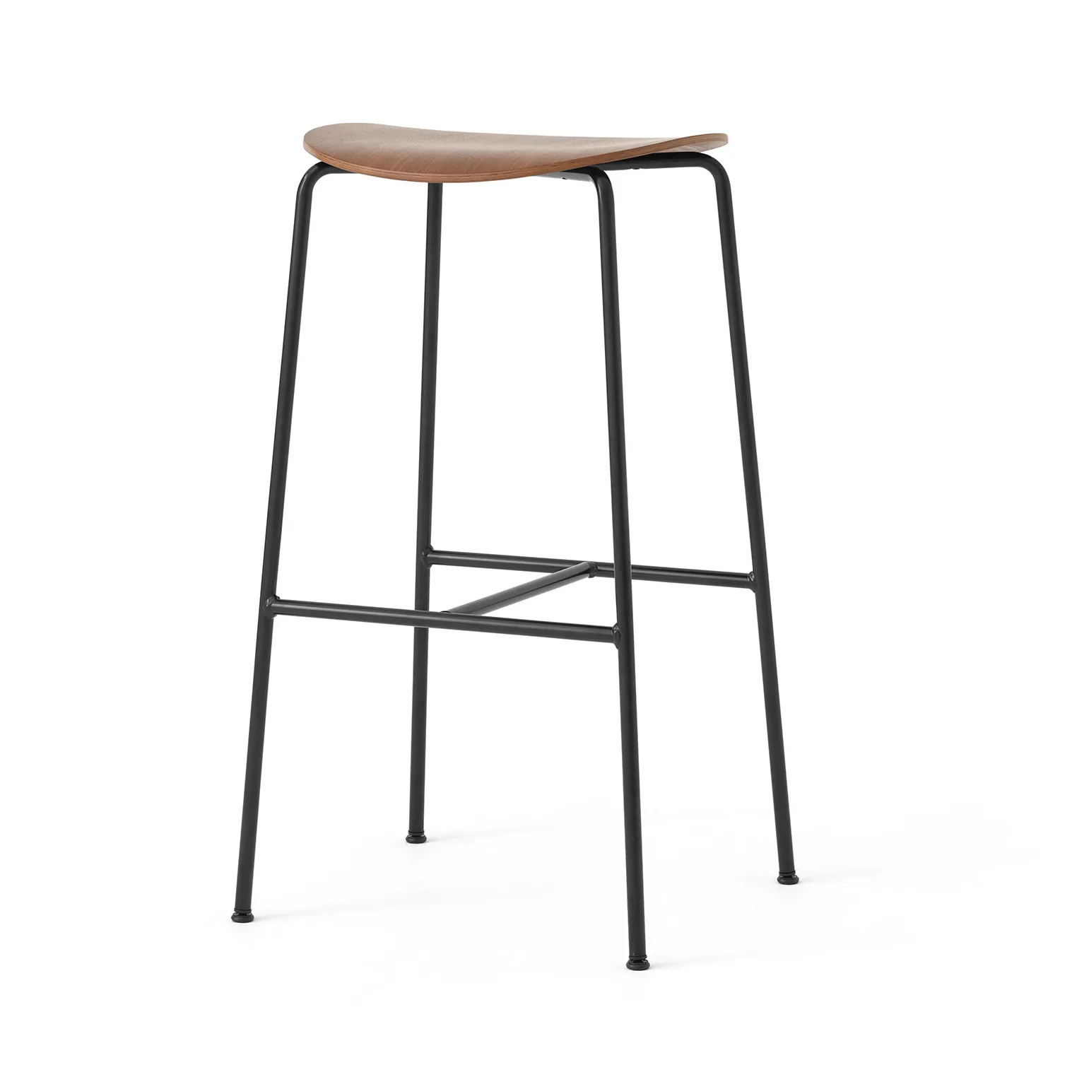 Pavilion AV38 bar stool 79 cm, Black-lacquered walnut &Tradition