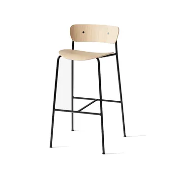 Pavilion AV9 barstool - Oak lacquer, steel legs - &Tradition