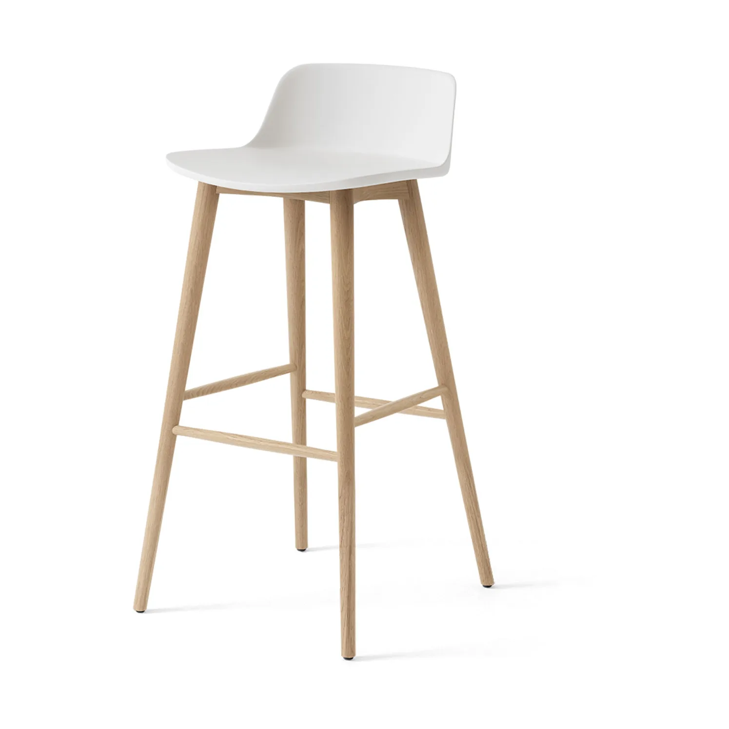 Rely HW123 bar stool, White-lacquered oak, 75 cm &Tradition