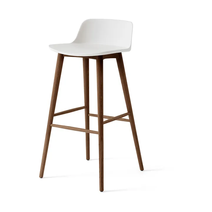 Rely HW123 bar stool - White-lacquered walnut, 75 cm - &Tradition