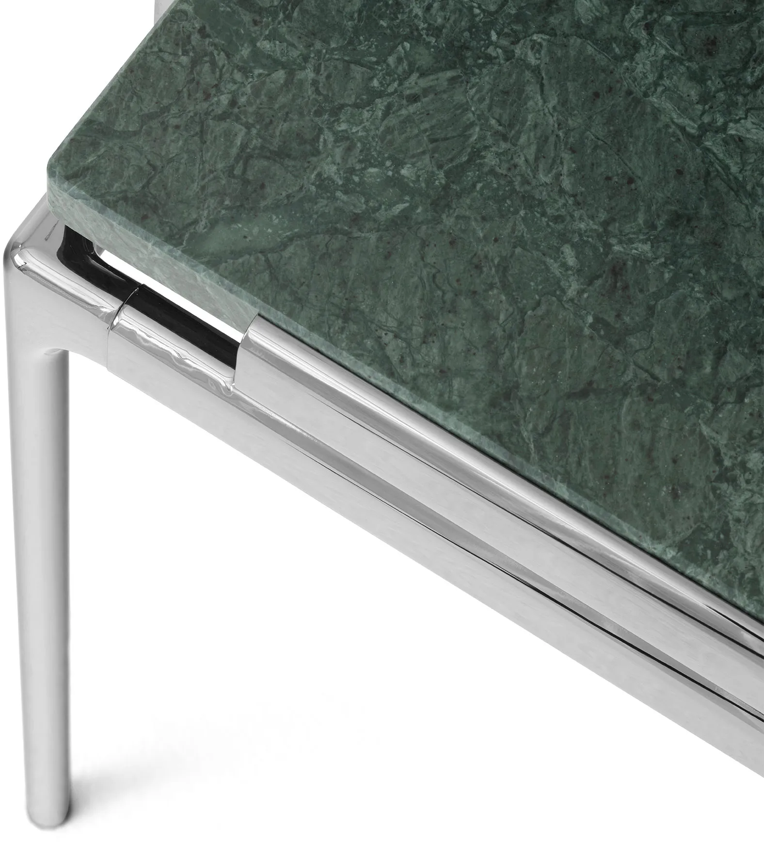 Sett LN13 coffee table, Verde guatemala-dark chrome &Tradition