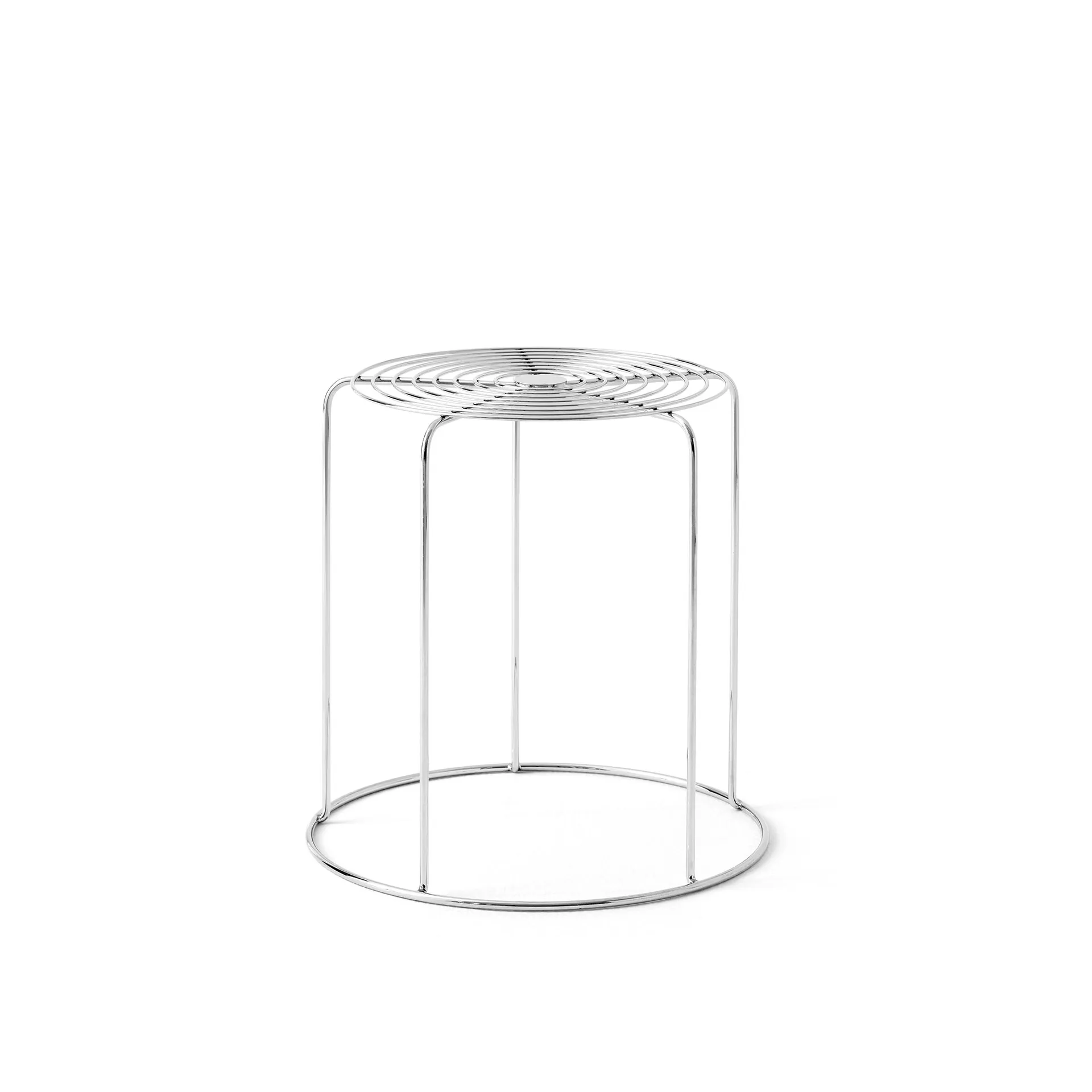 Wire VP11 round stool, Stainless steel, Ø44x42 cm &Tradition