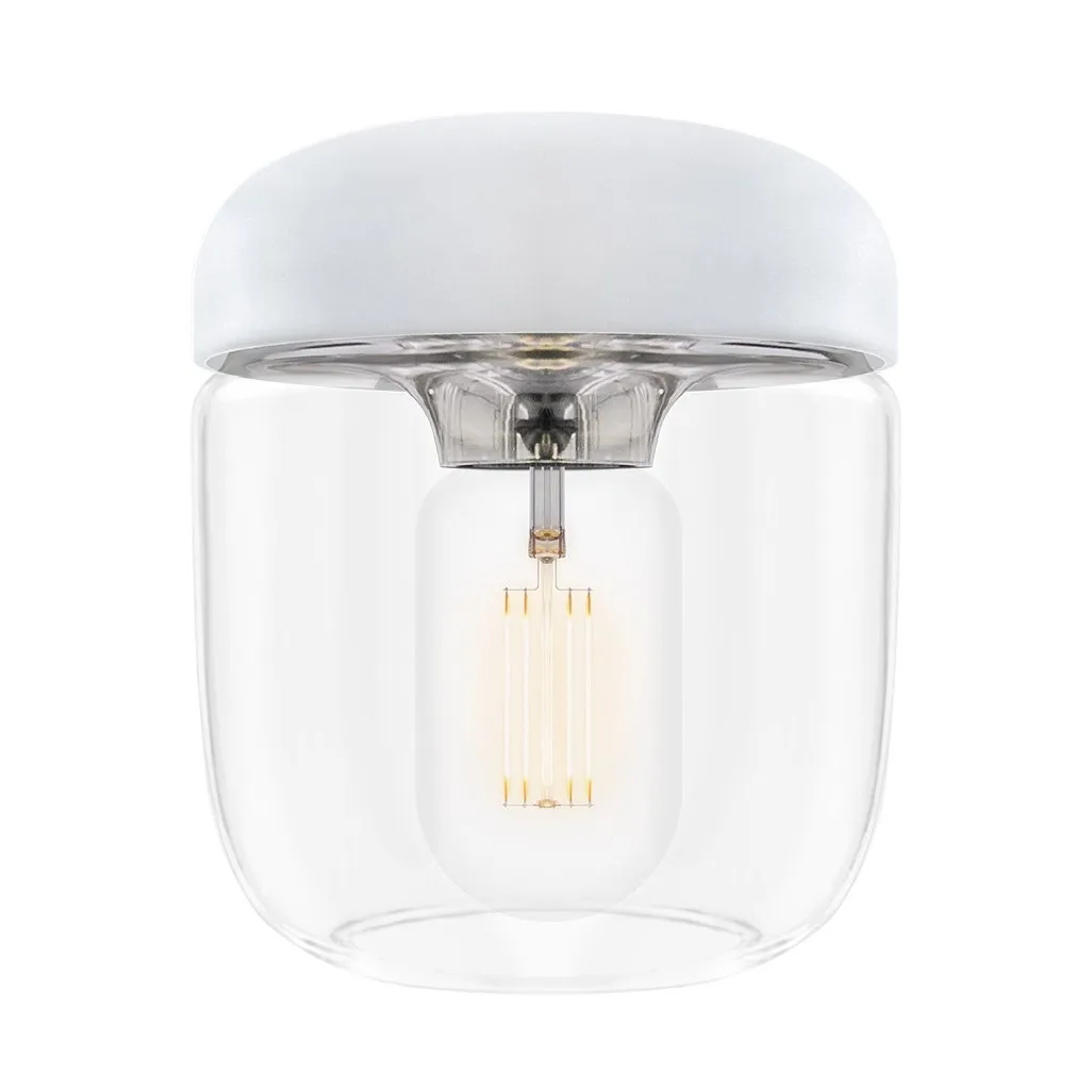 Acorn lamp shade white, polished steel Umage