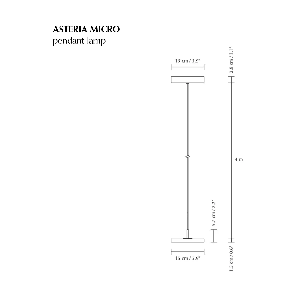 Asteria Micro ceiling lamp, Polished Brass Umage