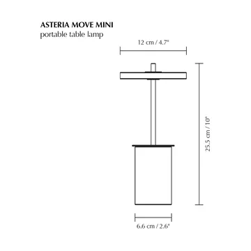 Asteria Move Mini table lamp Ø12x25,5 cm - Grey Marble-brass - Umage