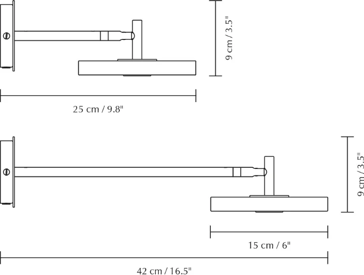 Asteria Wall wall lamp, Long, Pearl white-brass Umage