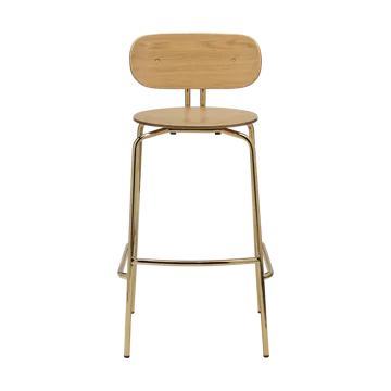 Curious bar stool 75 cm - Oak-brass - Umage