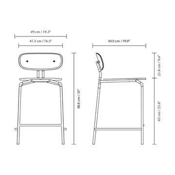 Curious barstool 65 cm - Oak-brass - Umage