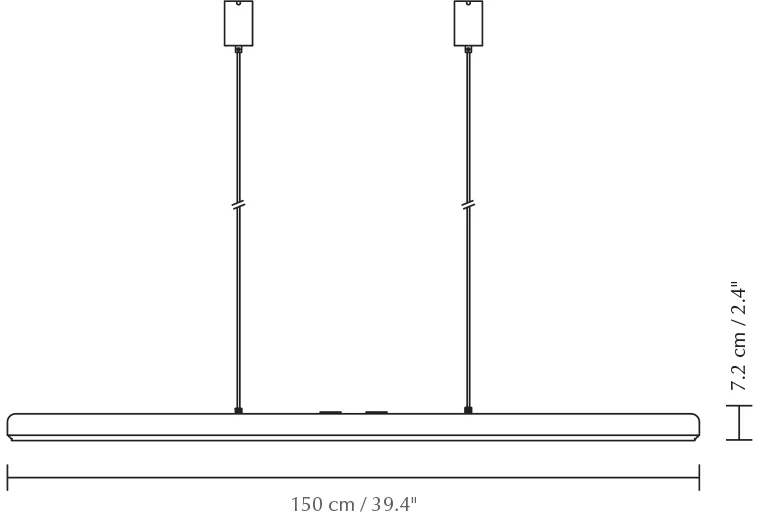 Hazel Branch 1.5m pendant, White-steel Umage