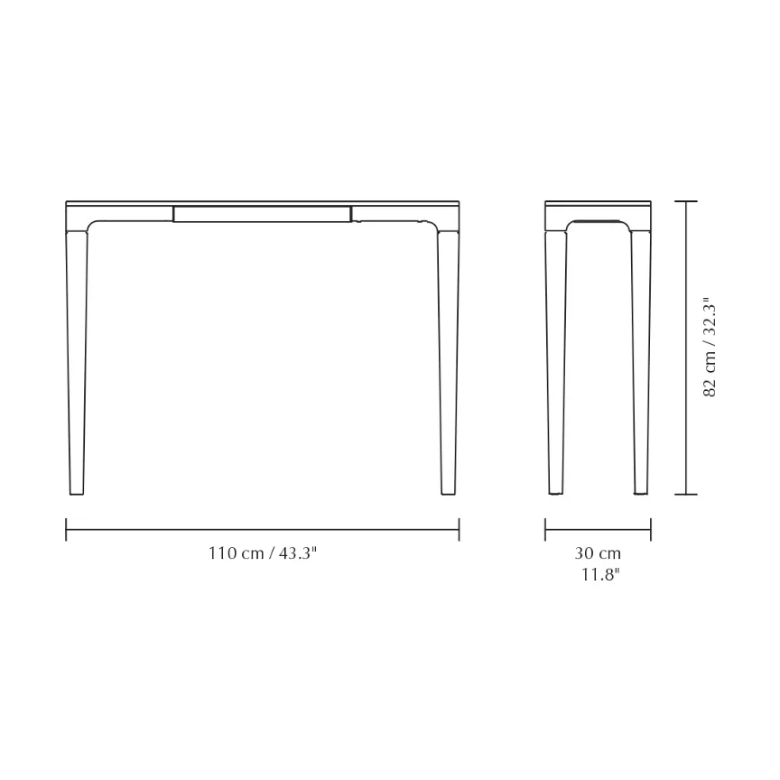 Heart'n'Soul console table 120 cm, Oak-cloud grey Umage
