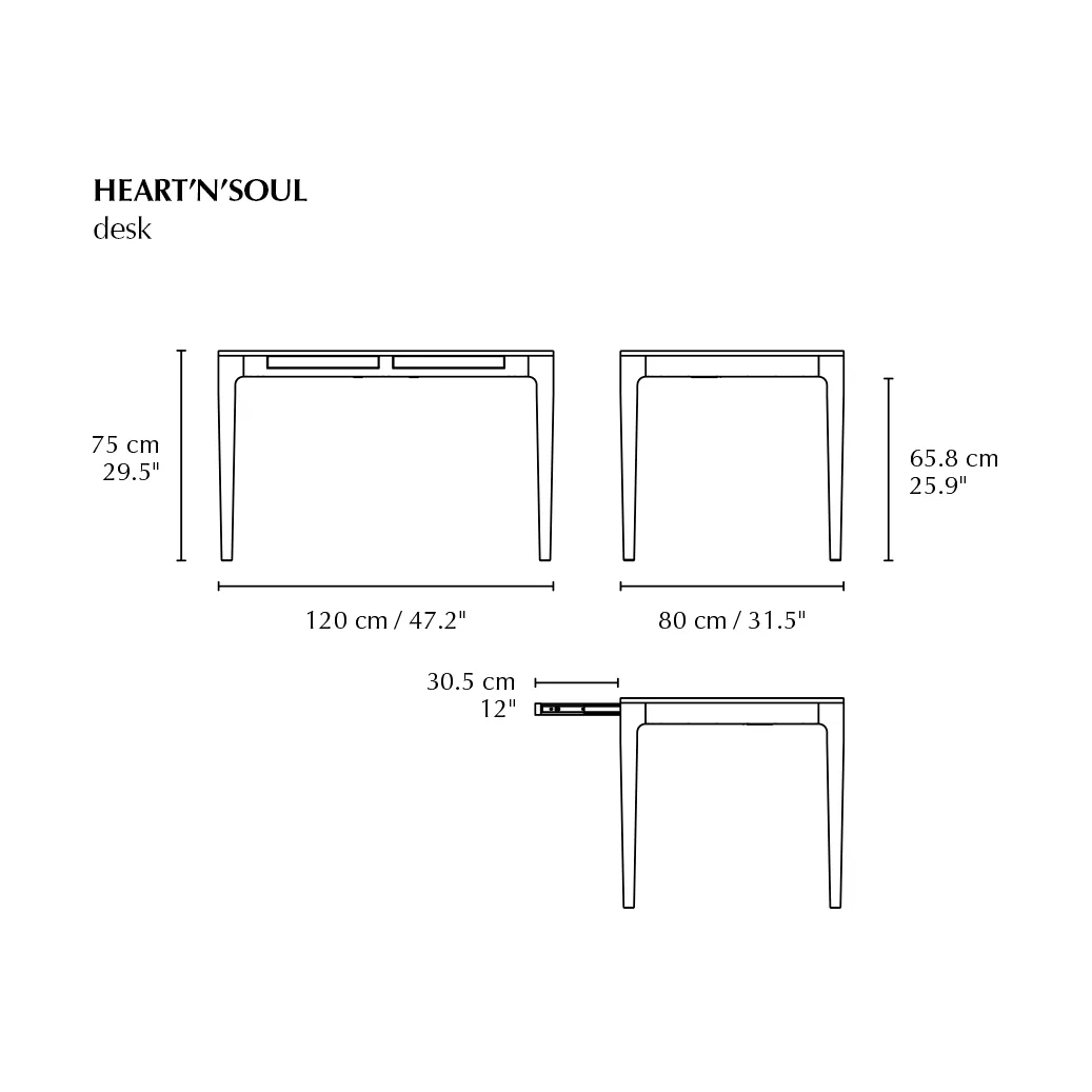 Heart'n'Soul desk 80x120 cm, Walnut Umage