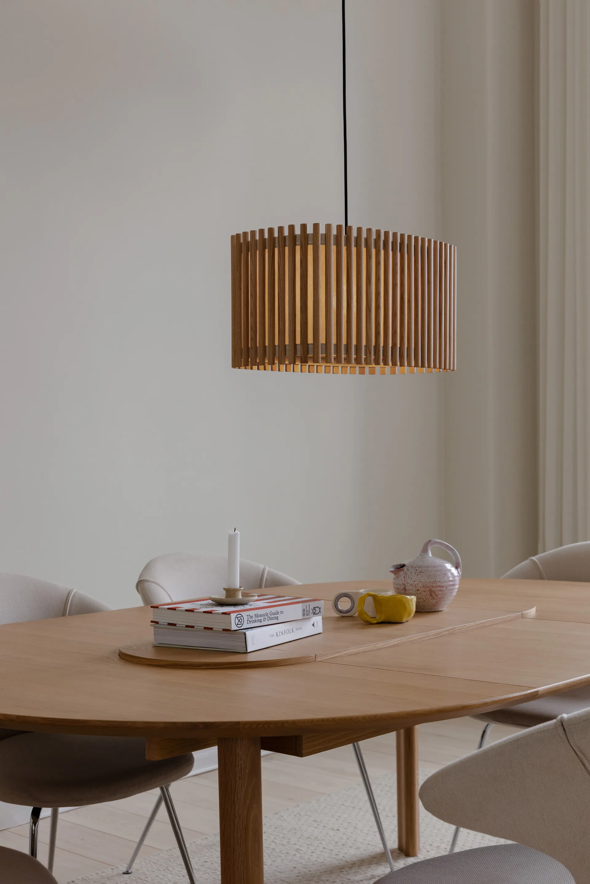 Komorebi pendant large, Rectangular oak-black Umage