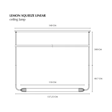 Lemon Squeeze linear pendant - Polished steel - Umage