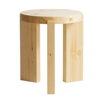 001 Stool round - Matte oil-waxed pine, Ø40x44 cm - Vaarnii
