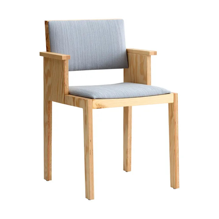 016 Maasto Dining Armchair armchair - Matte oil-waxed pine, front-sided in gray - Vaarnii