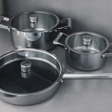 Glima Pro plus cookware set - Stainless steel, 6 pieces - Vargen & Thor