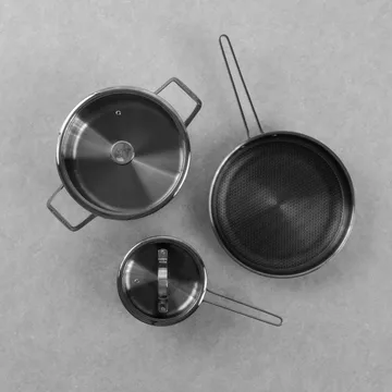 Kroma Teddy Pixel cookware set - Stainless steel, 3 pieces - Vargen & Thor