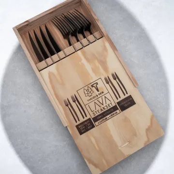 Lava cutlery set - Anthracite, 8 pieces - Vargen & Thor