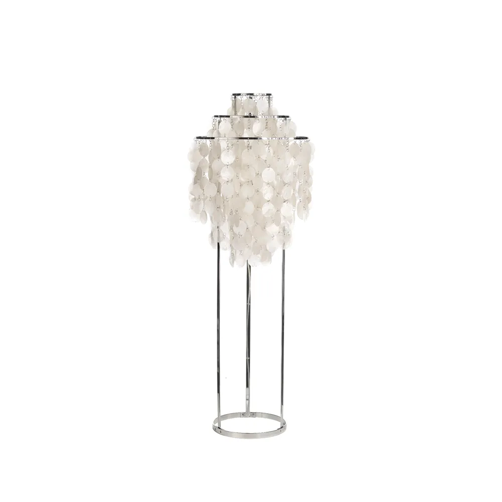 Fun 1 STM floor lamp, Mother of pearl, chrome Verpan