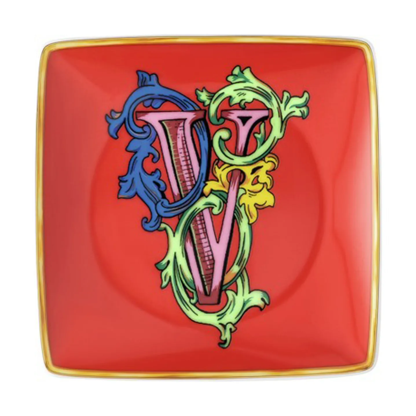 Versace Holiday Alphabet saucer 12 cm, V Versace