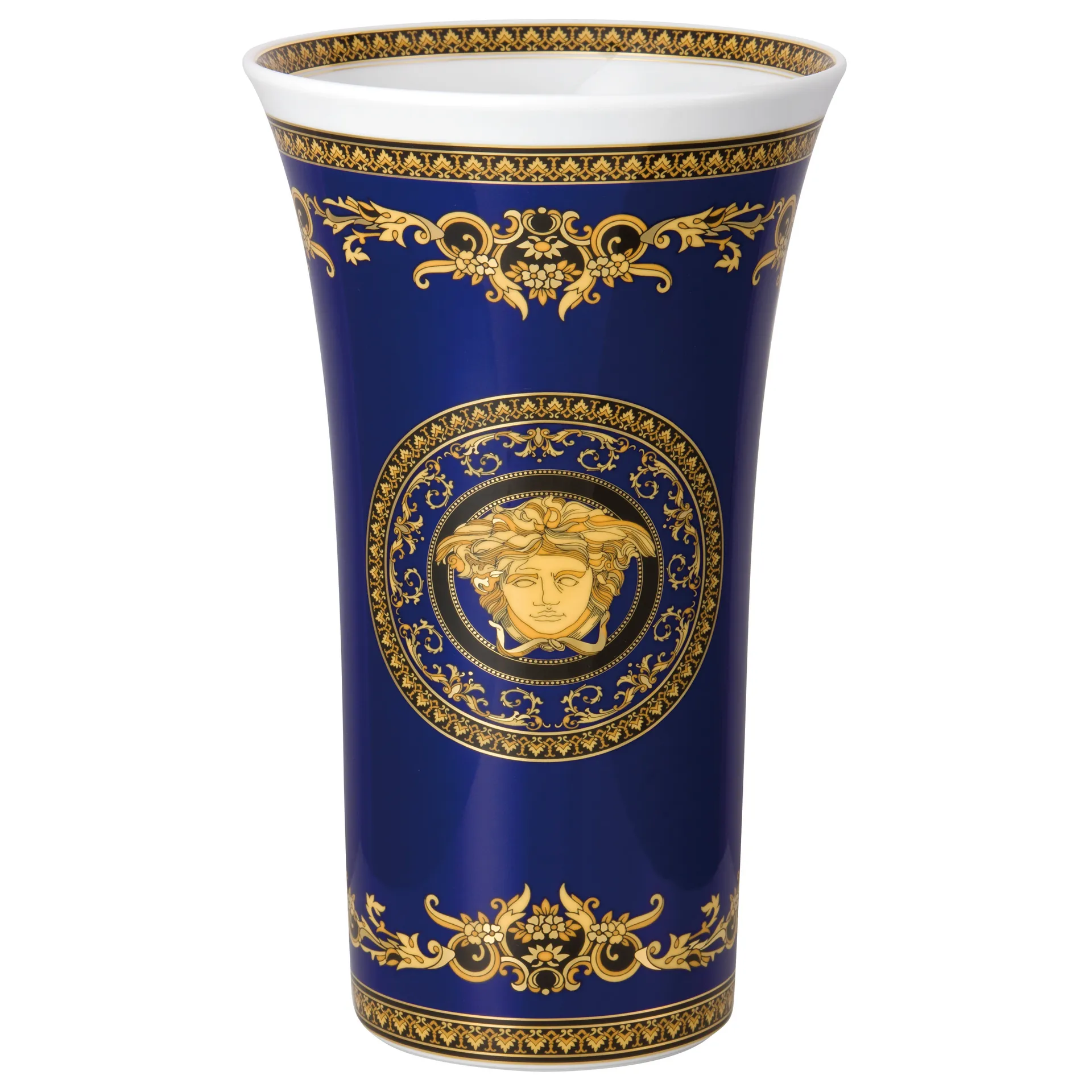 Versace Medusa Blue vase, Large Versace