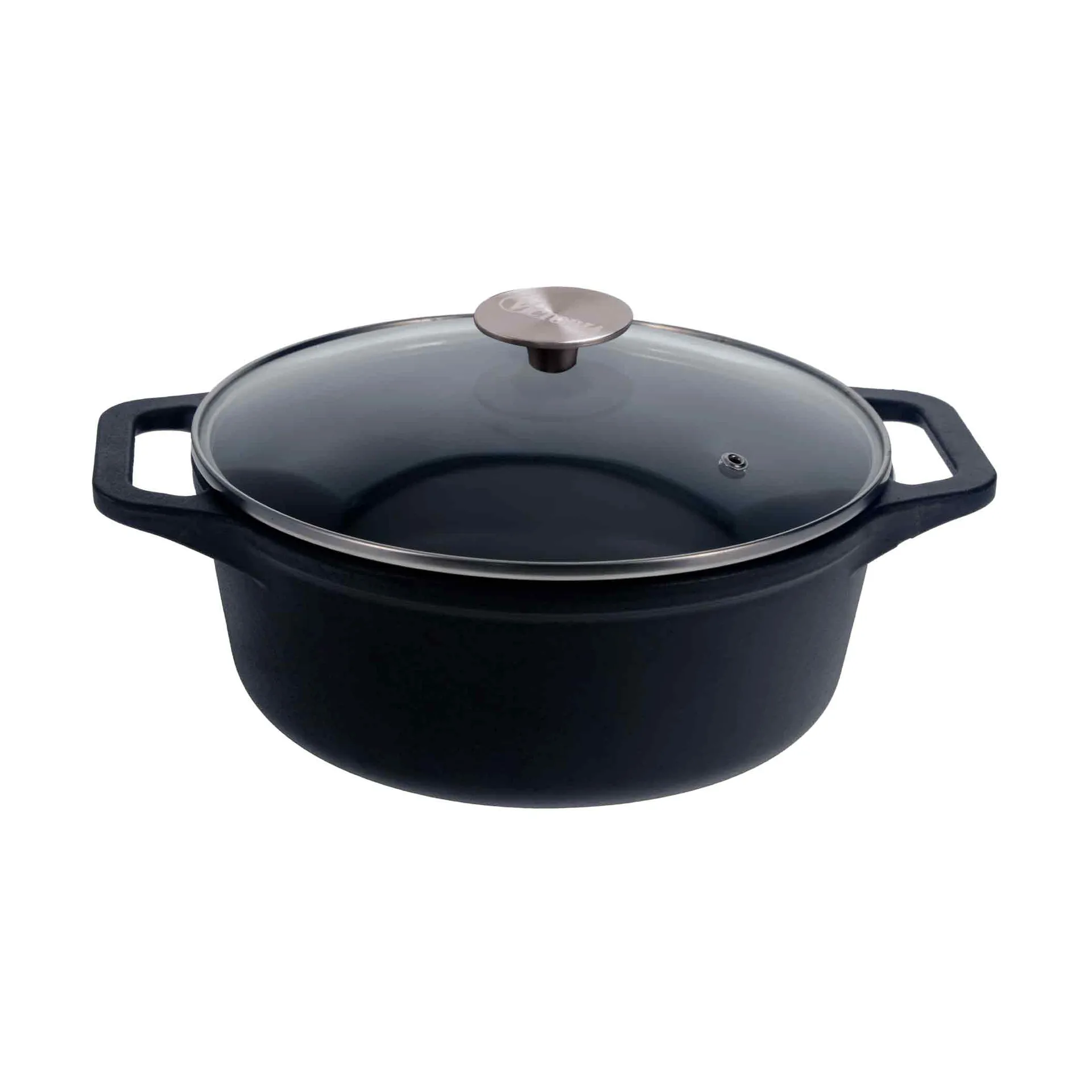 Victoria cast iron casserole with glass lid, pre-seasoned, 3.8 l Victoria