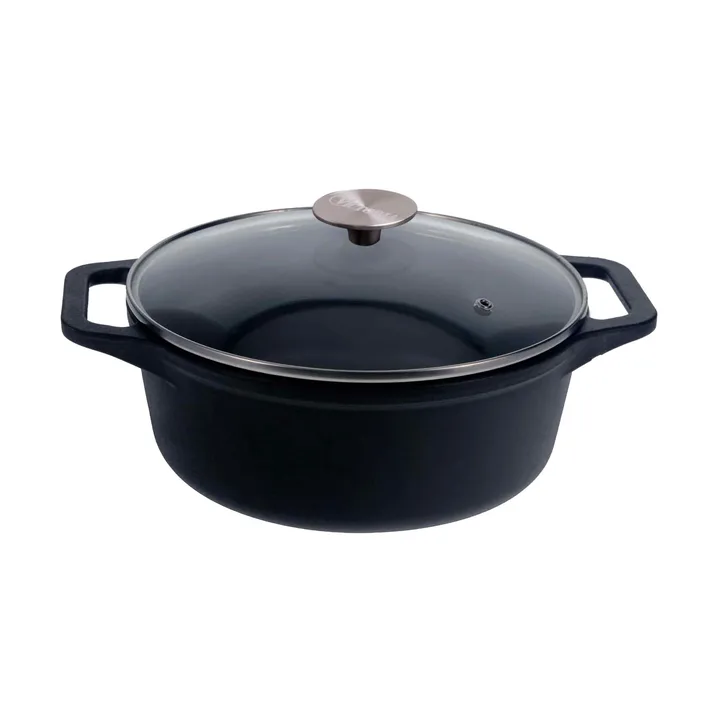 Victoria cast iron casserole with glass lid, pre-seasoned - 3.8 l - Victoria