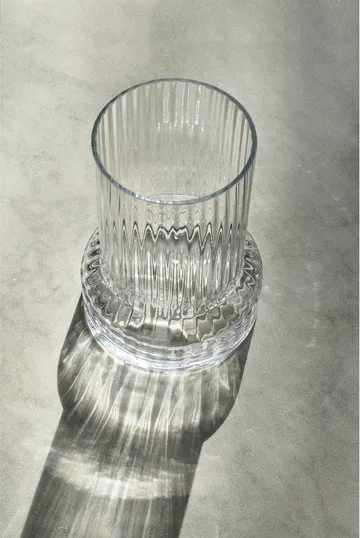 Hvils glass vase ribbed Ø21 cm - Clear - Villa Collection