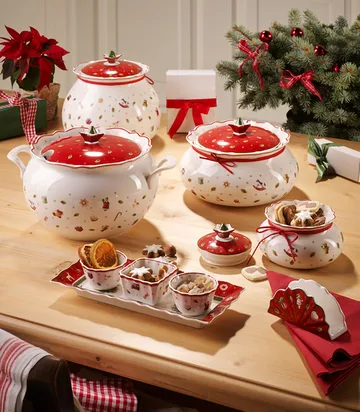 Toy's Delight jar with lid S 0.45 L - White-red - Villeroy & Boch
