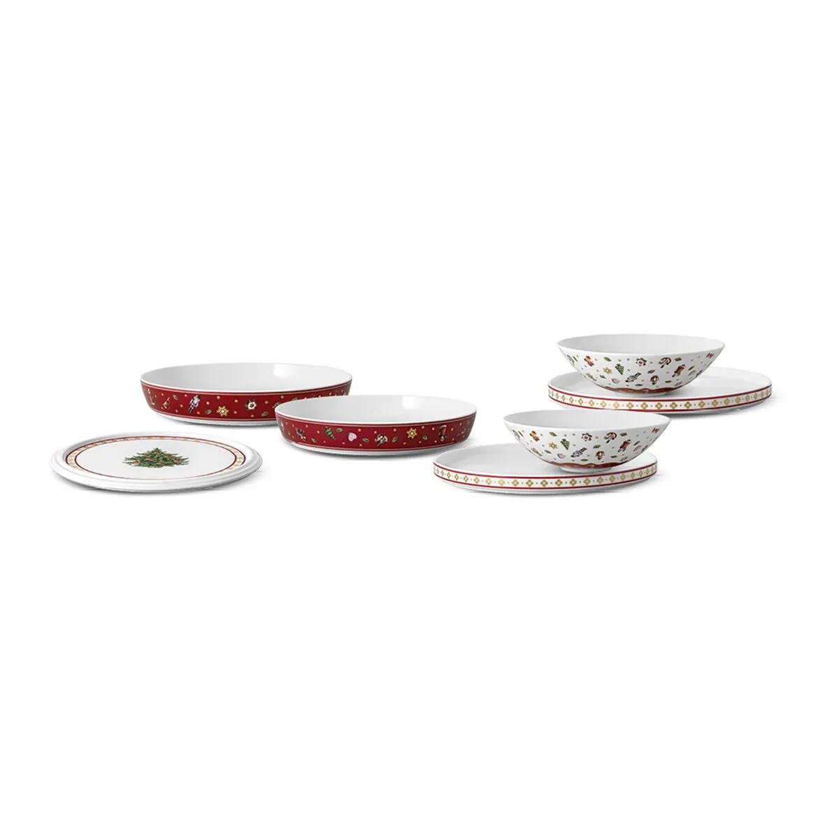 Toy's Delight La Boule servis 7 pieces, White-red Villeroy & Boch
