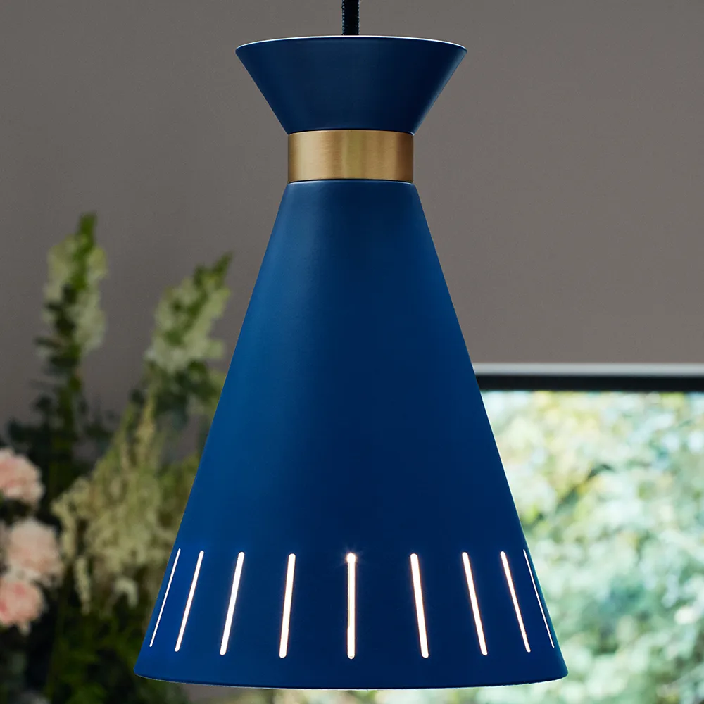 Cone pendant lamp, Azure blue Warm Nordic