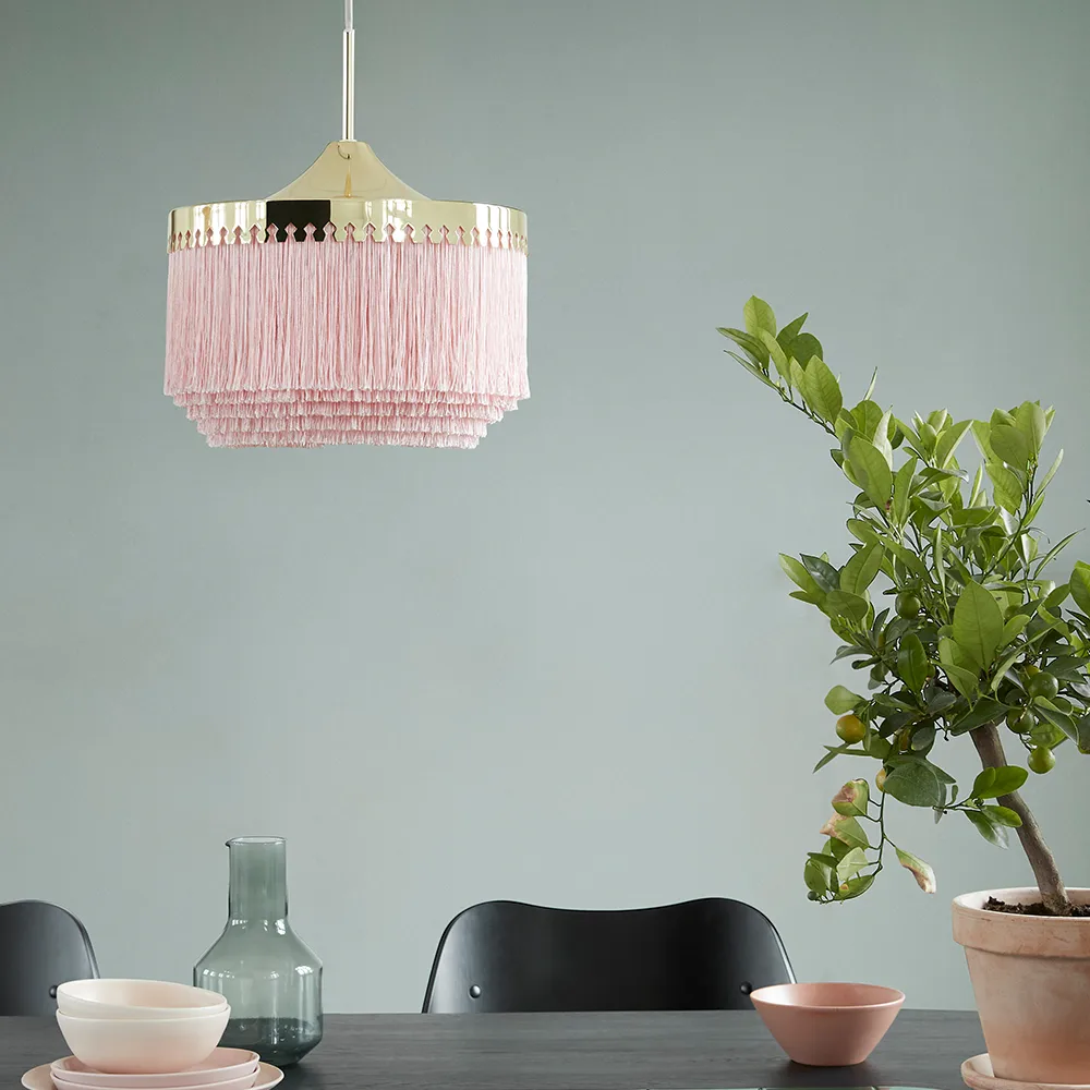 Fringe pendant lamp, Cream white, large Warm Nordic