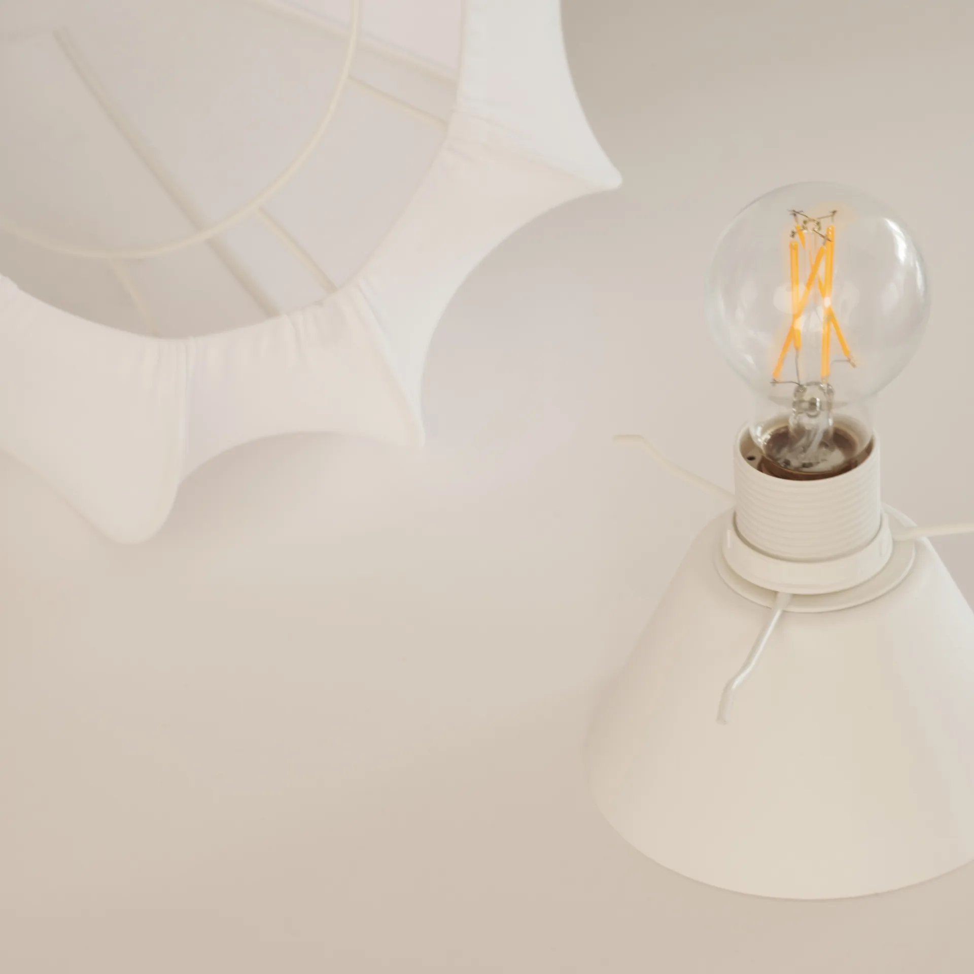 Anna ceiling light mini Ø30 cm, White cotton Watt & Veke