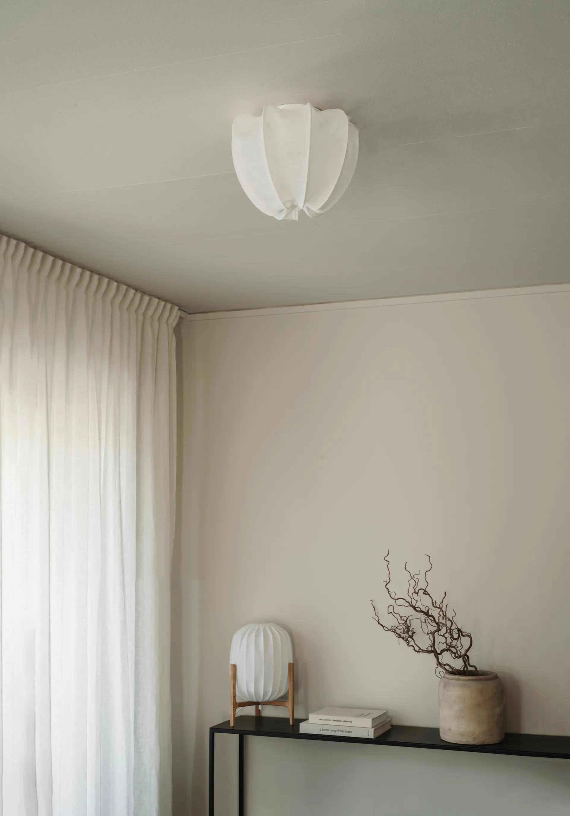 Anna ceiling light mini Ø30 cm, White linen Watt & Veke