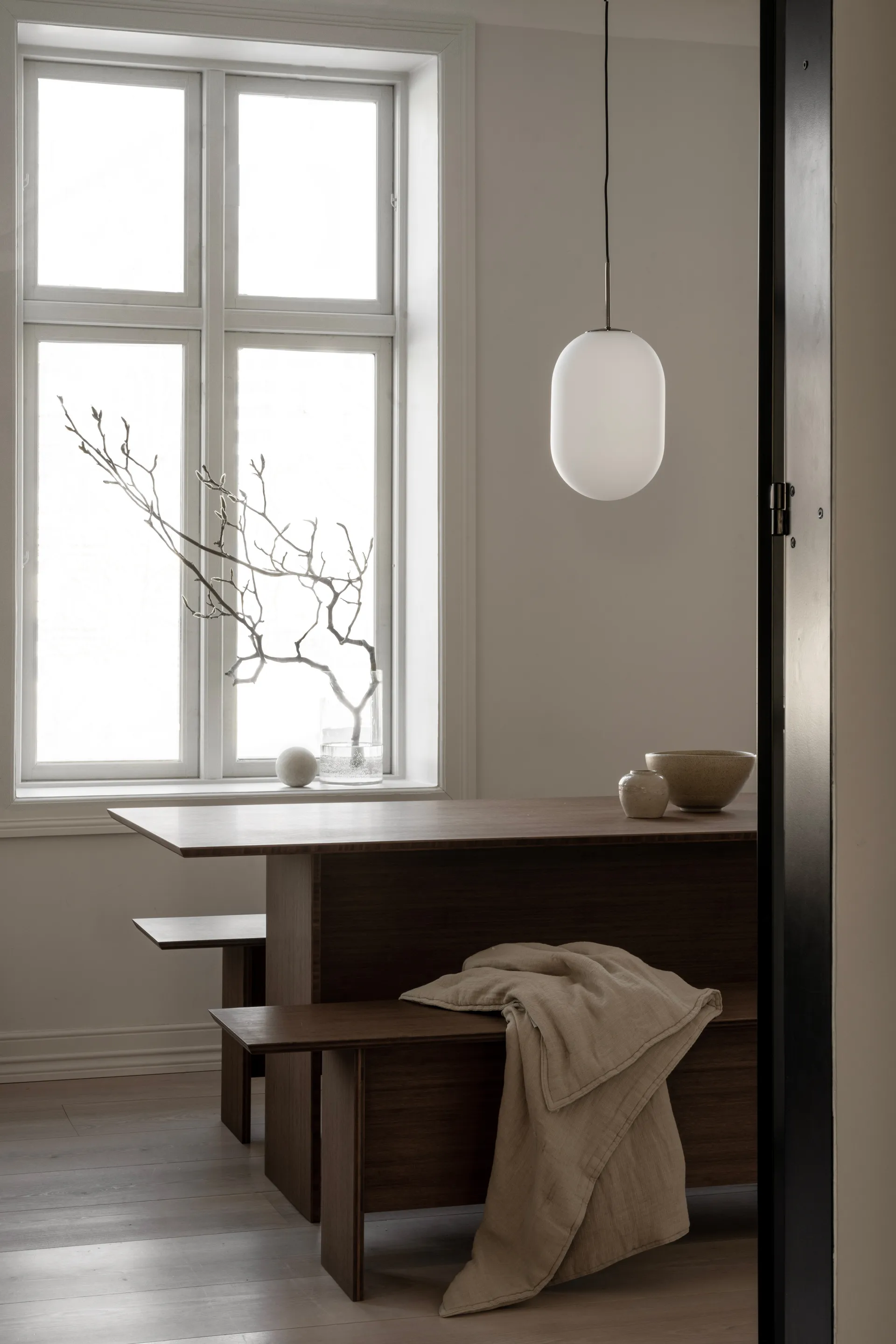 Noor pendant L Ø24 cm, White Watt & Veke