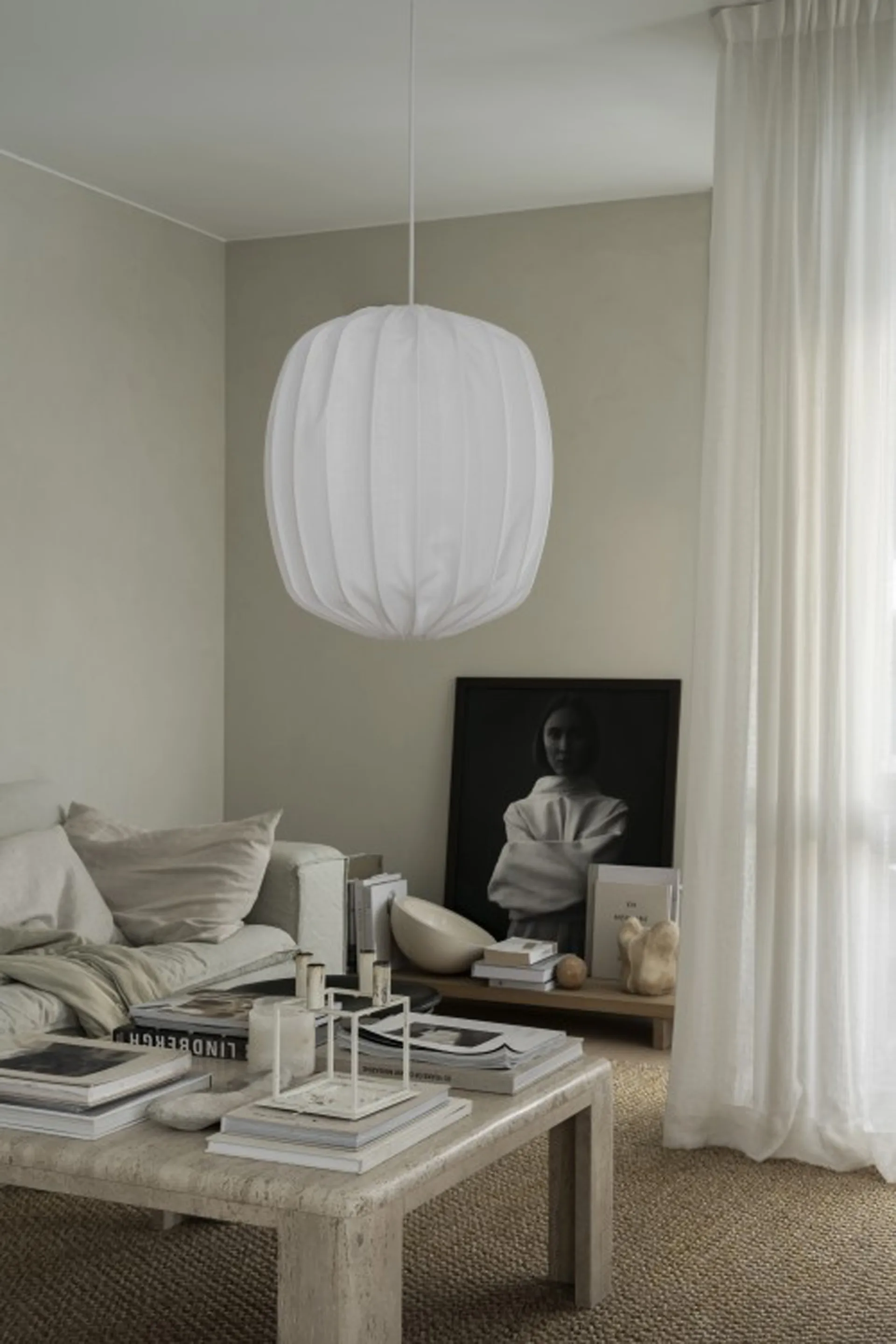 Prisma lamp shade Ø45 cm linen, White Watt & Veke