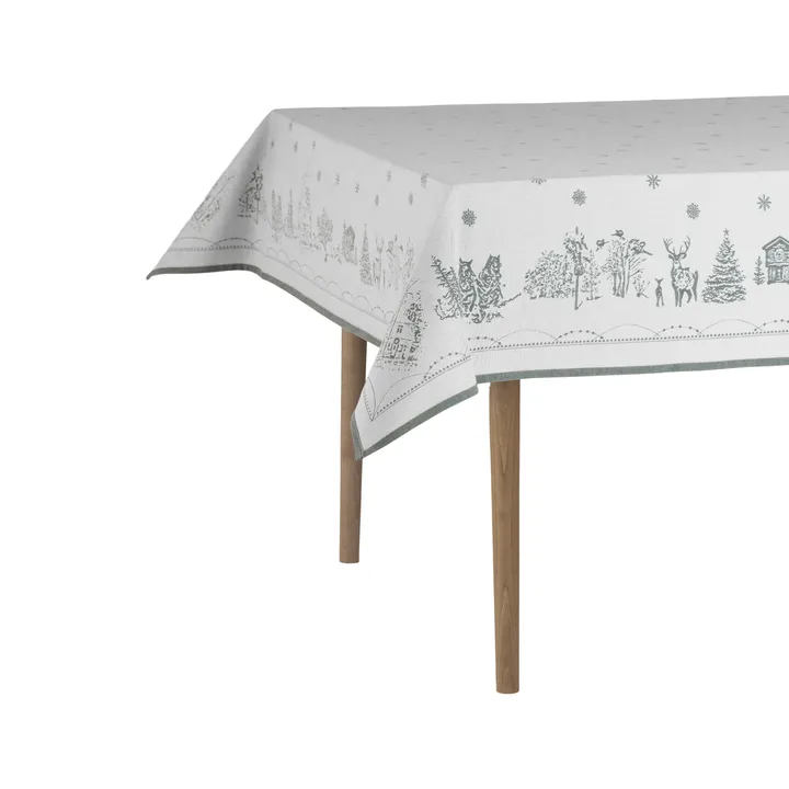 Julemorgen tablecloth - White-green, 140x240 cm - Wik & Walsøe
