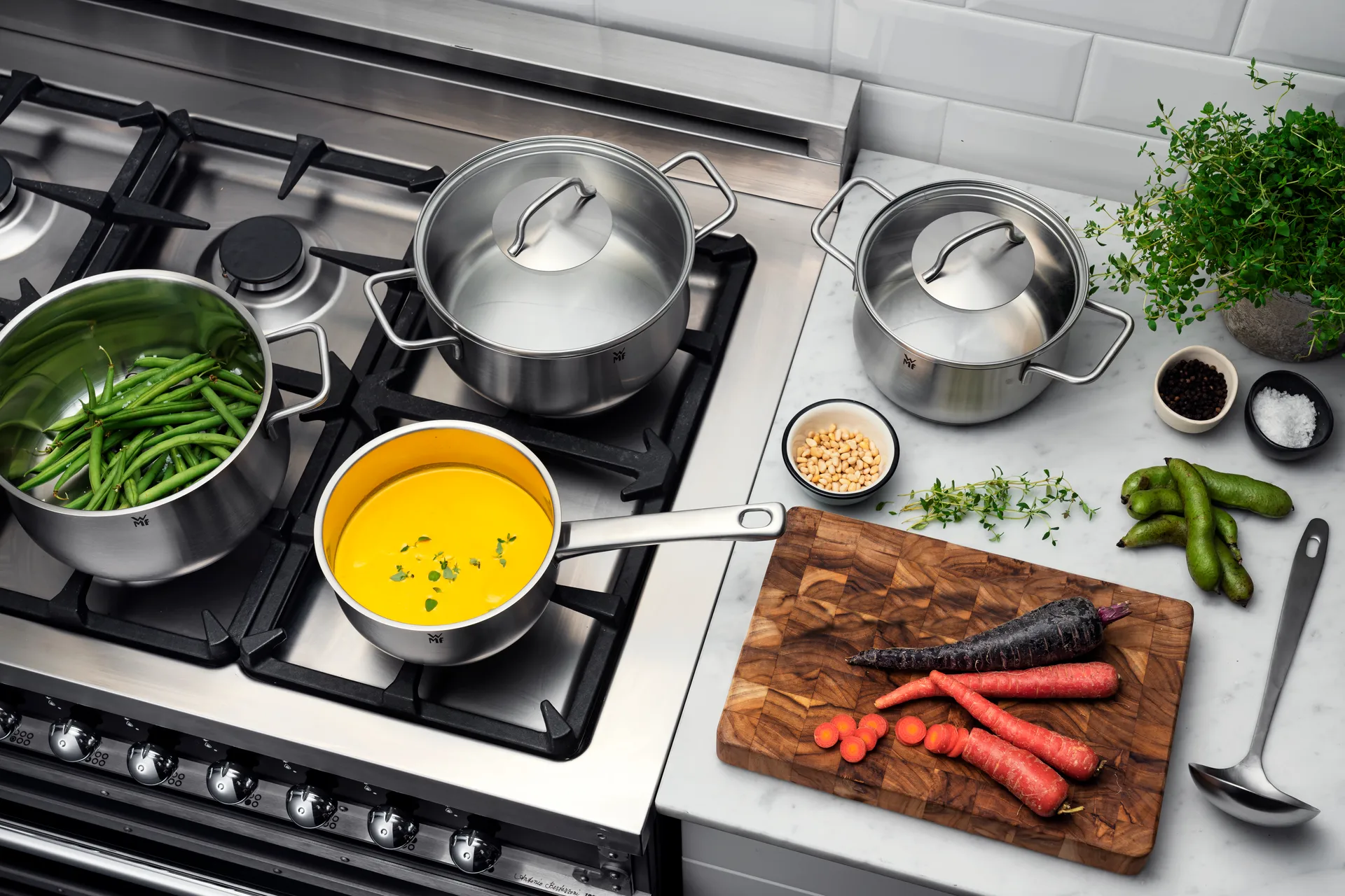 Mattea set of pots 5 pieces, Stainless steel WMF